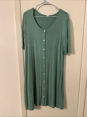kate quinn Sage Green Button-Front Dress